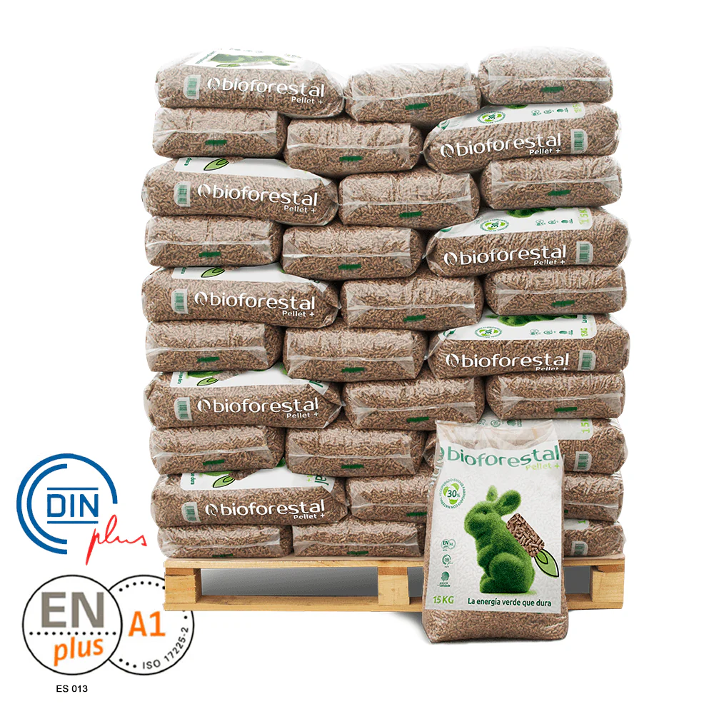 Pellets Bioforestal – Palet de 70 sacos 15kg EN+A1 - Imagen 2