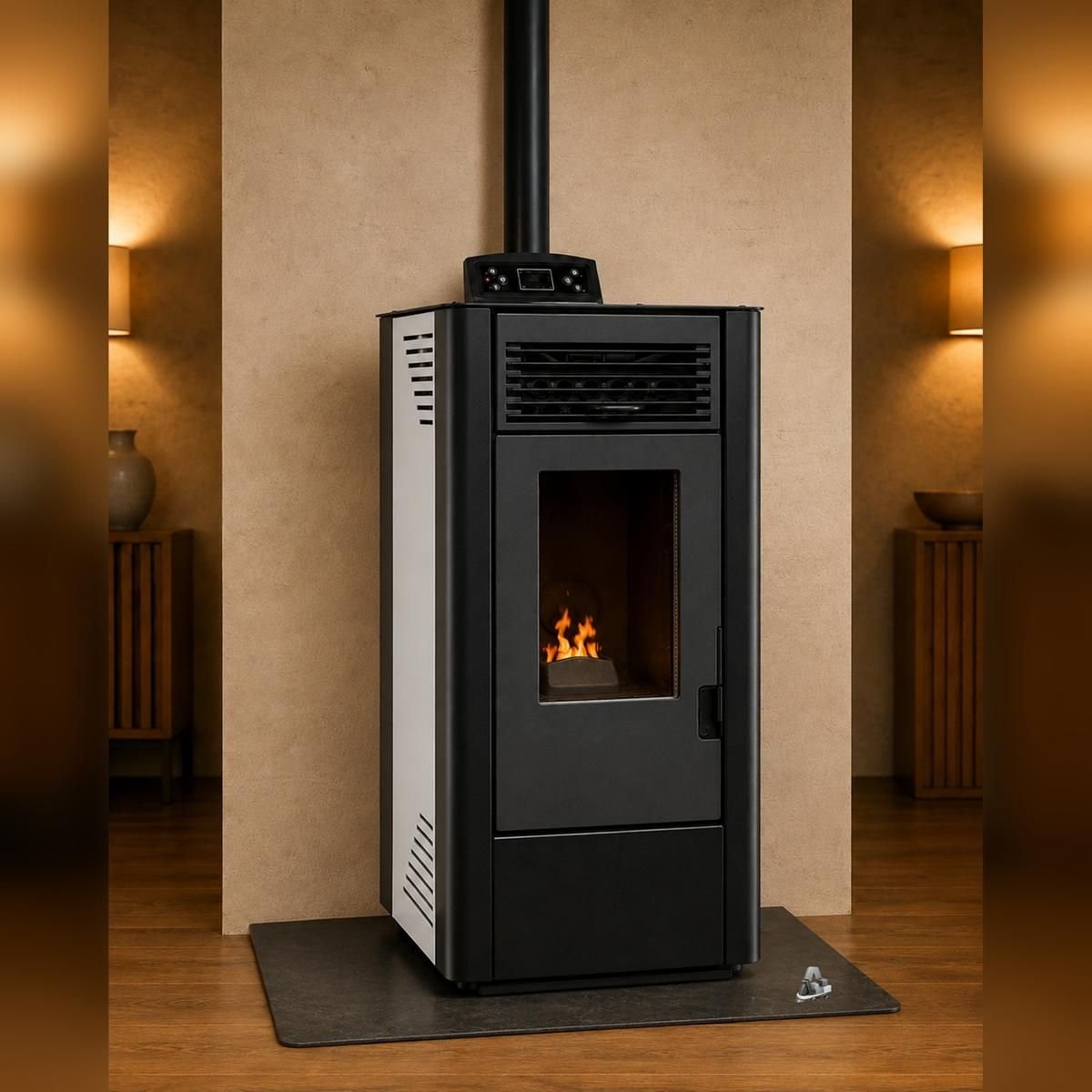 Estufa de pellets 11 kw a++ 92% con Wi-Fi y kit de instalación para 255 m - Imagen 2