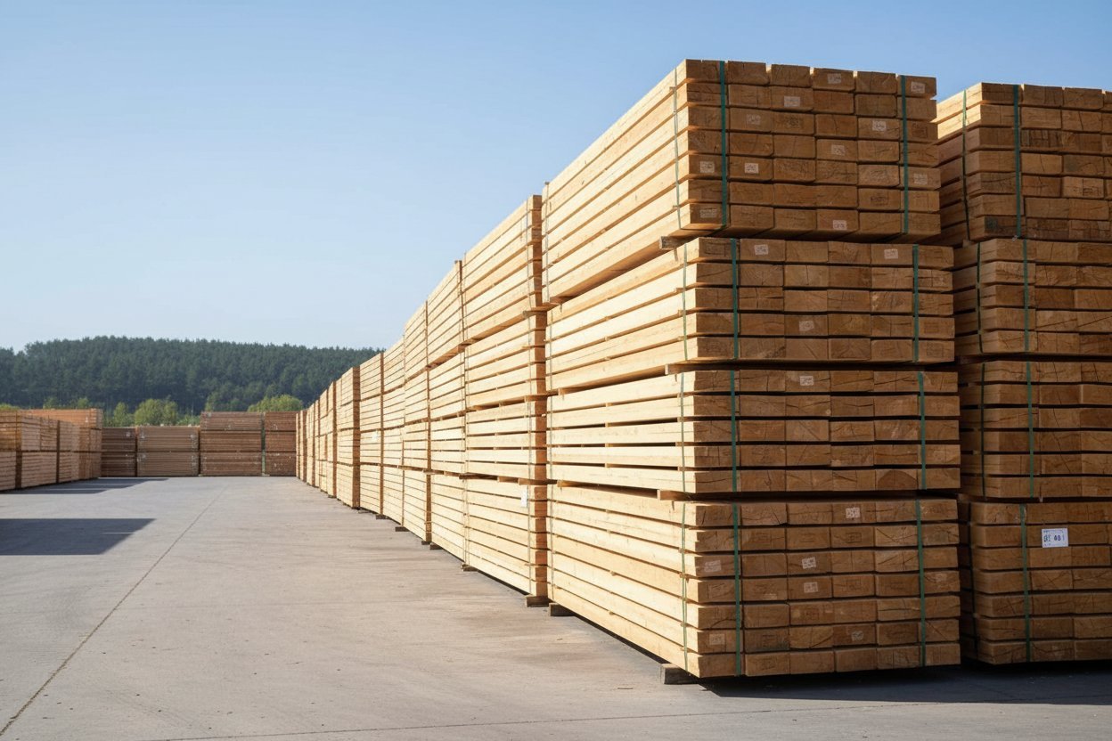 Madera almacenada para distintos proyectos