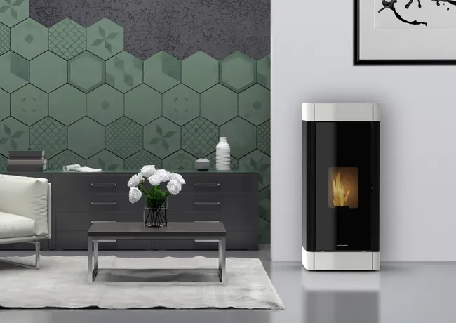 Estufa de Pellets Canalizable CLEA AU de 11 kW Blanca - Imagen 6